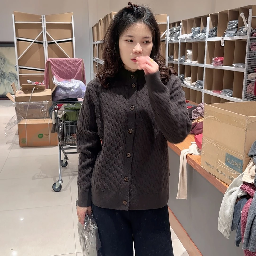 山羊绒开衫康赛妮纱线m码