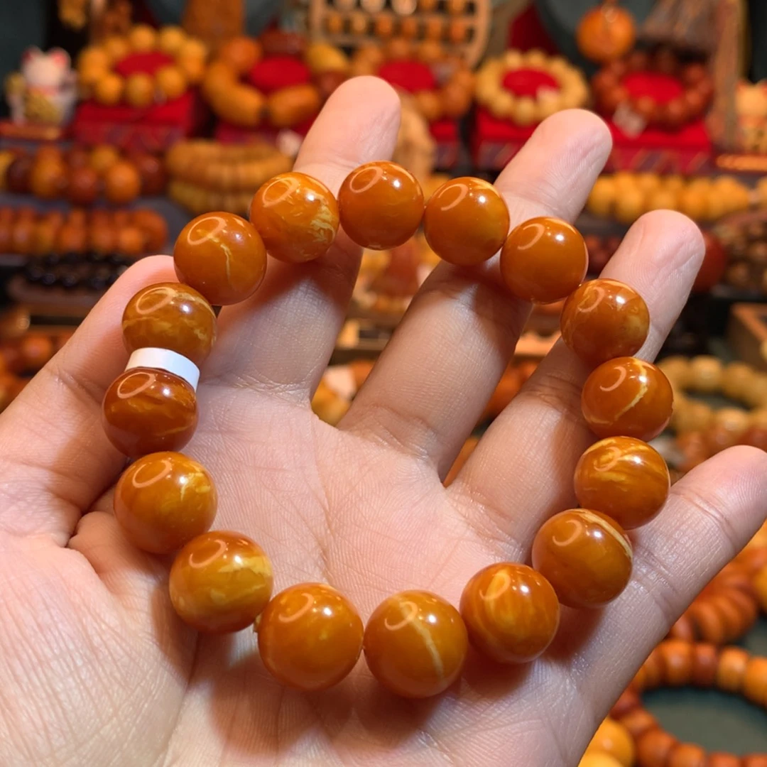 【闪购商品】蜜蜡手串未镶嵌踮****光蜜蜡手串