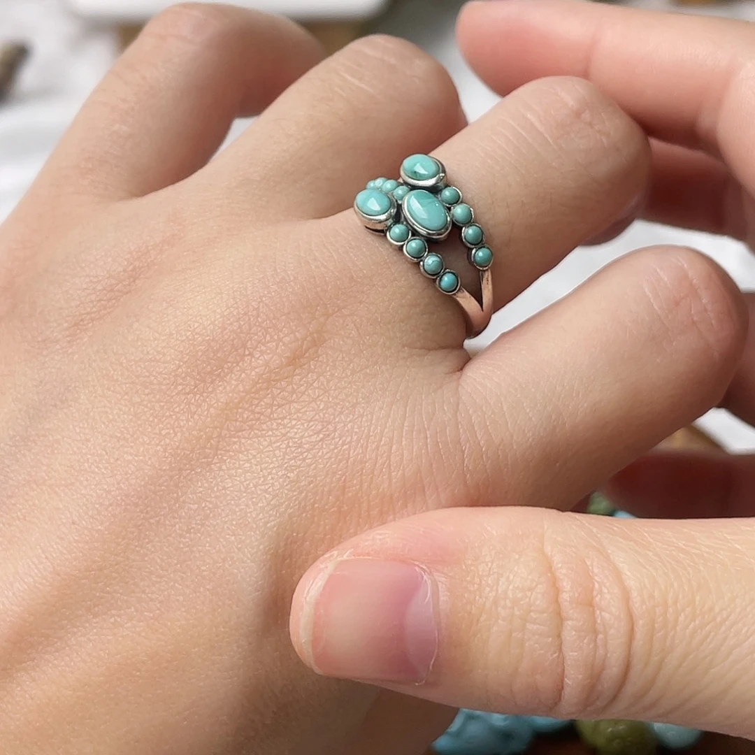 绿松石银S925镶嵌配饰