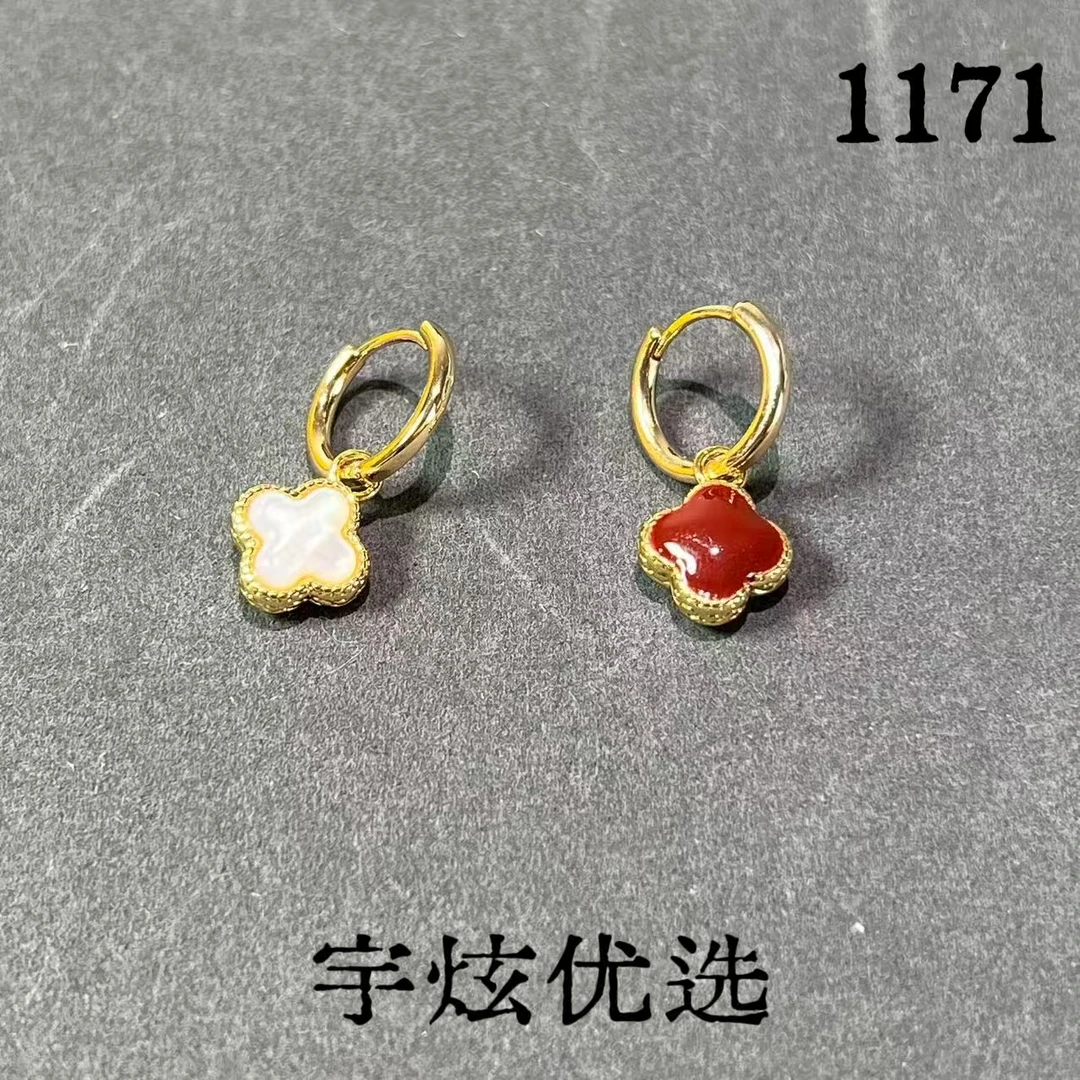 黄铜珐琅耳饰 时尚百搭耳钉1171