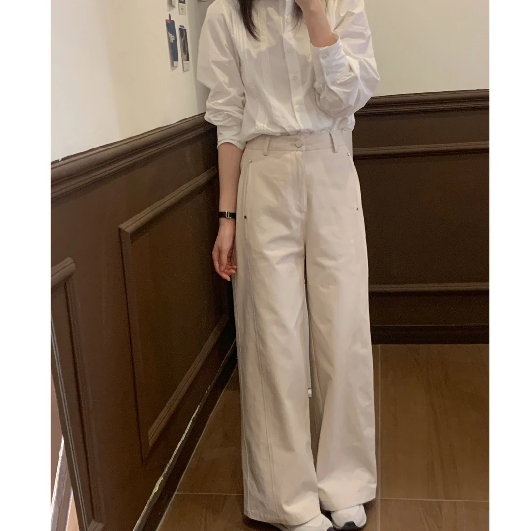 【Niche Young】 气质休闲时尚复古设计感小众休闲裤 Y6043-1