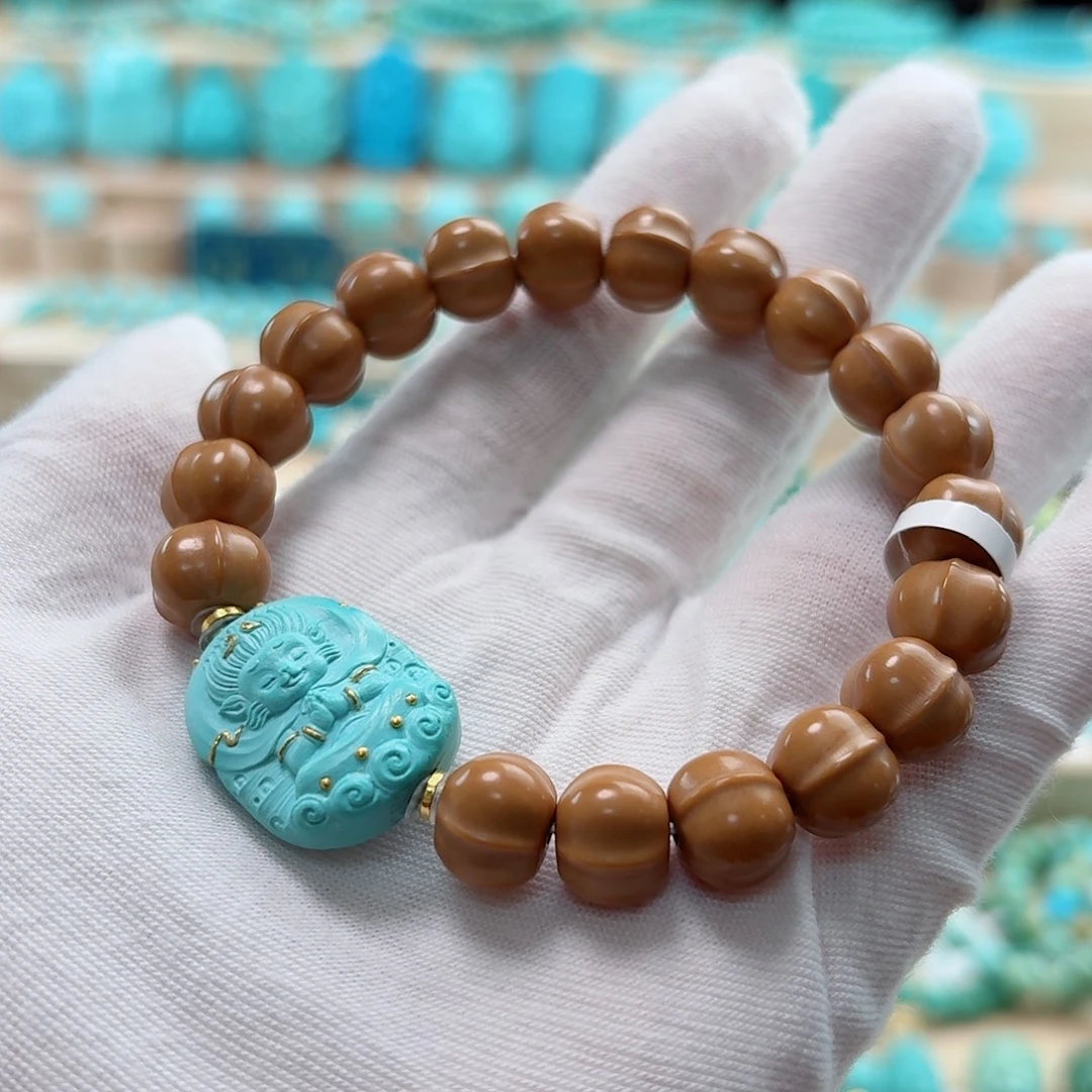 绿松石18K金镶嵌珠宝奇石