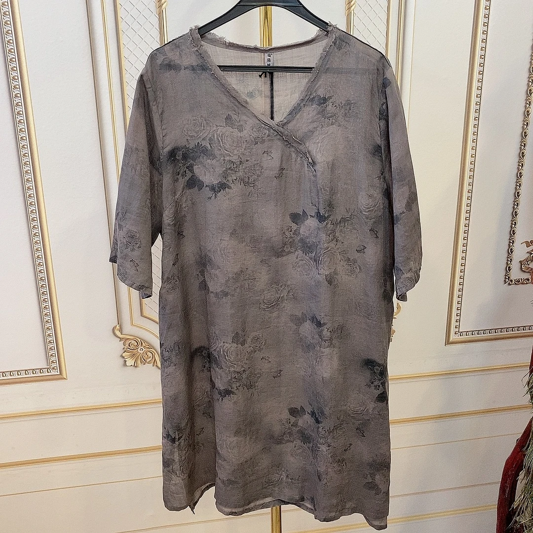 （衣长94）新款时尚麻料百搭大衫1081