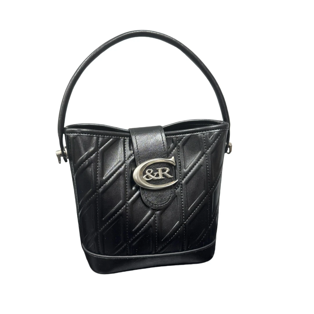 【瑞熙】QYX-81417-1黑色-17*10*18轻奢时尚女士新款手提斜挎包百搭