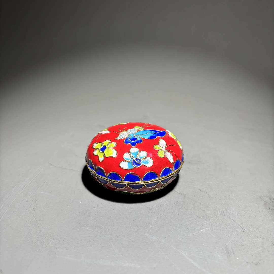 HZ98479铜胎掐丝珐琅花卉盖盒-朵云轩