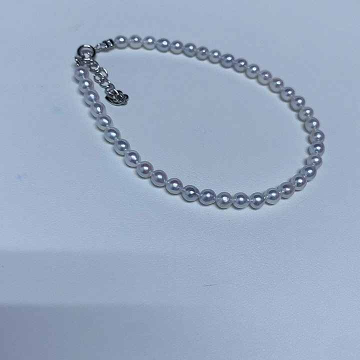 手链淡水珍珠银S925镶嵌3-4