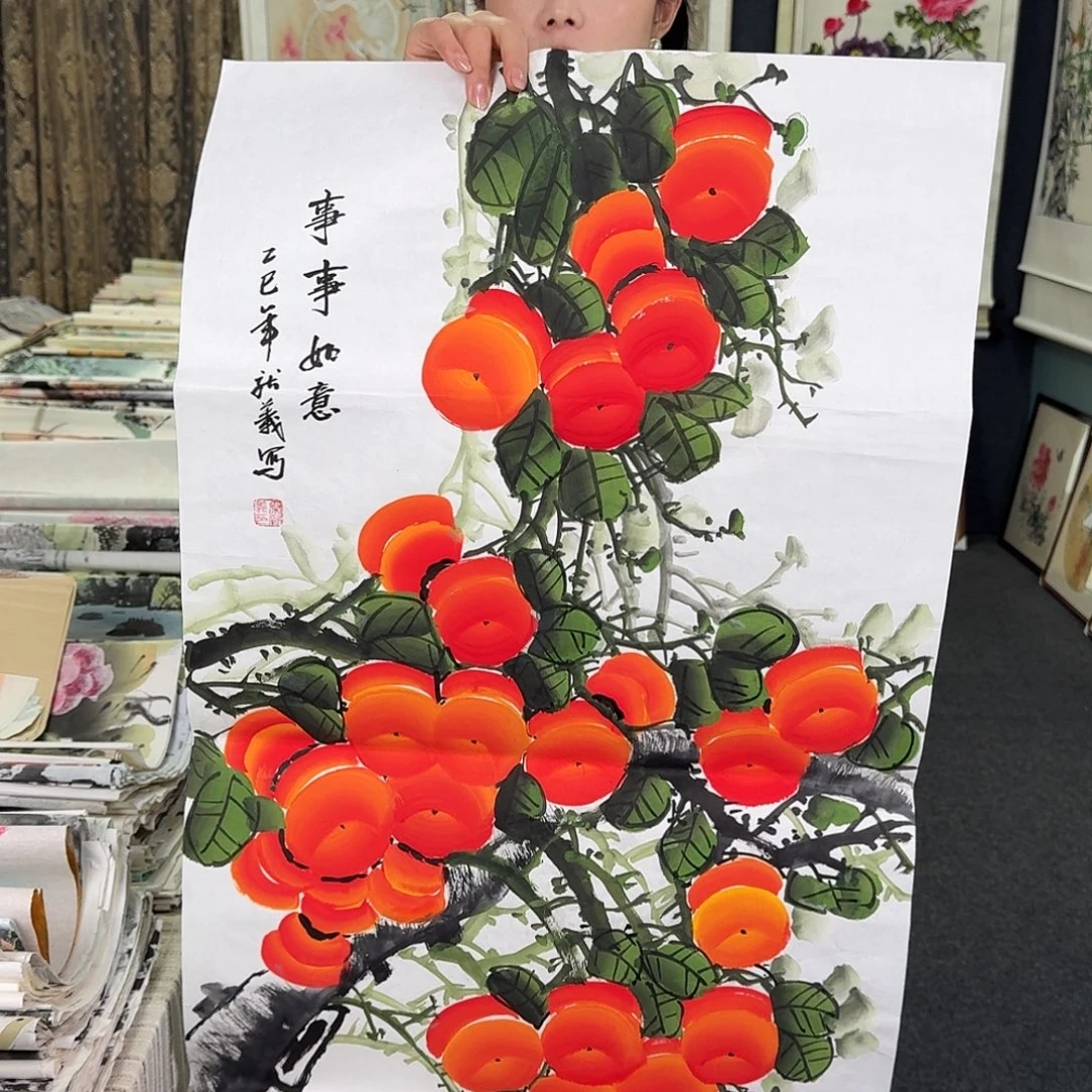 纯手绘国画作品好看三尺