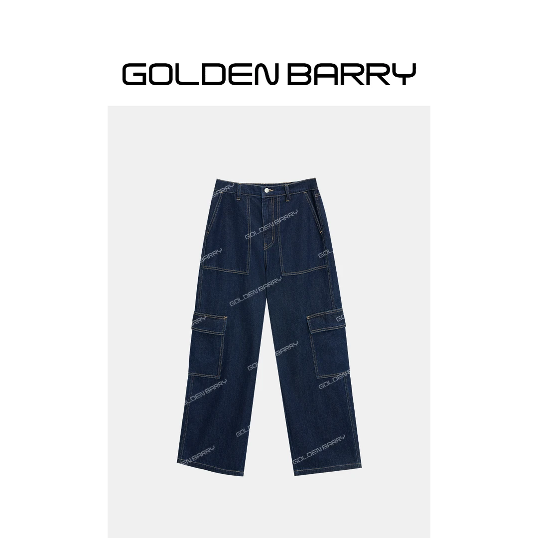 GOLDENBARRY|505116“阿美咔叽丹宁”廓形工装镰刀牛仔裤