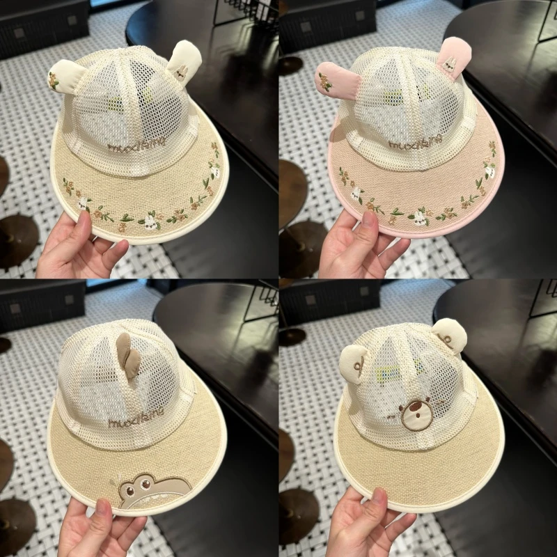 宝宝帽子男1-3岁春夏款空顶帽韩版太阳帽女童大檐帽遮阳帽夏季潮