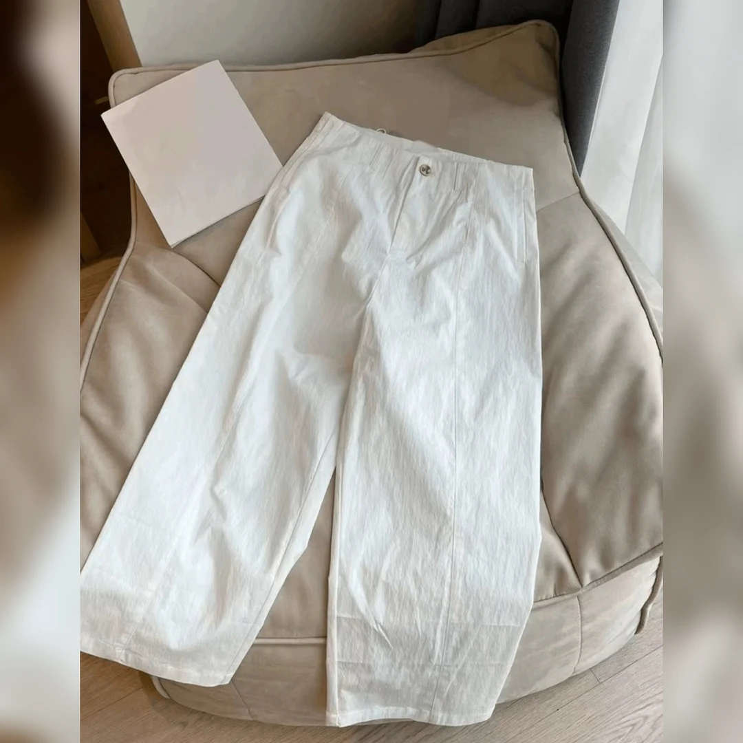 2576夏季九分裤显瘦女装休闲百搭气质高腰时尚口袋拉链松紧腰裤子