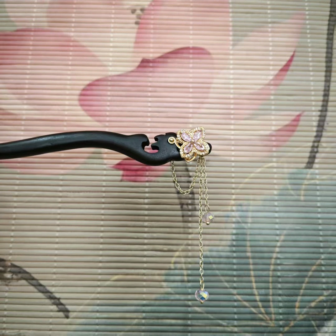 J61发簪气质手工白色头饰发饰中式纯手工国风簪子百搭时尚木发簪