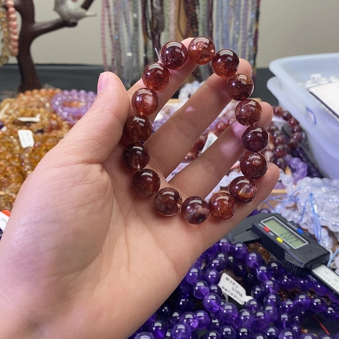 L****水晶手链未镶嵌红胶花12+