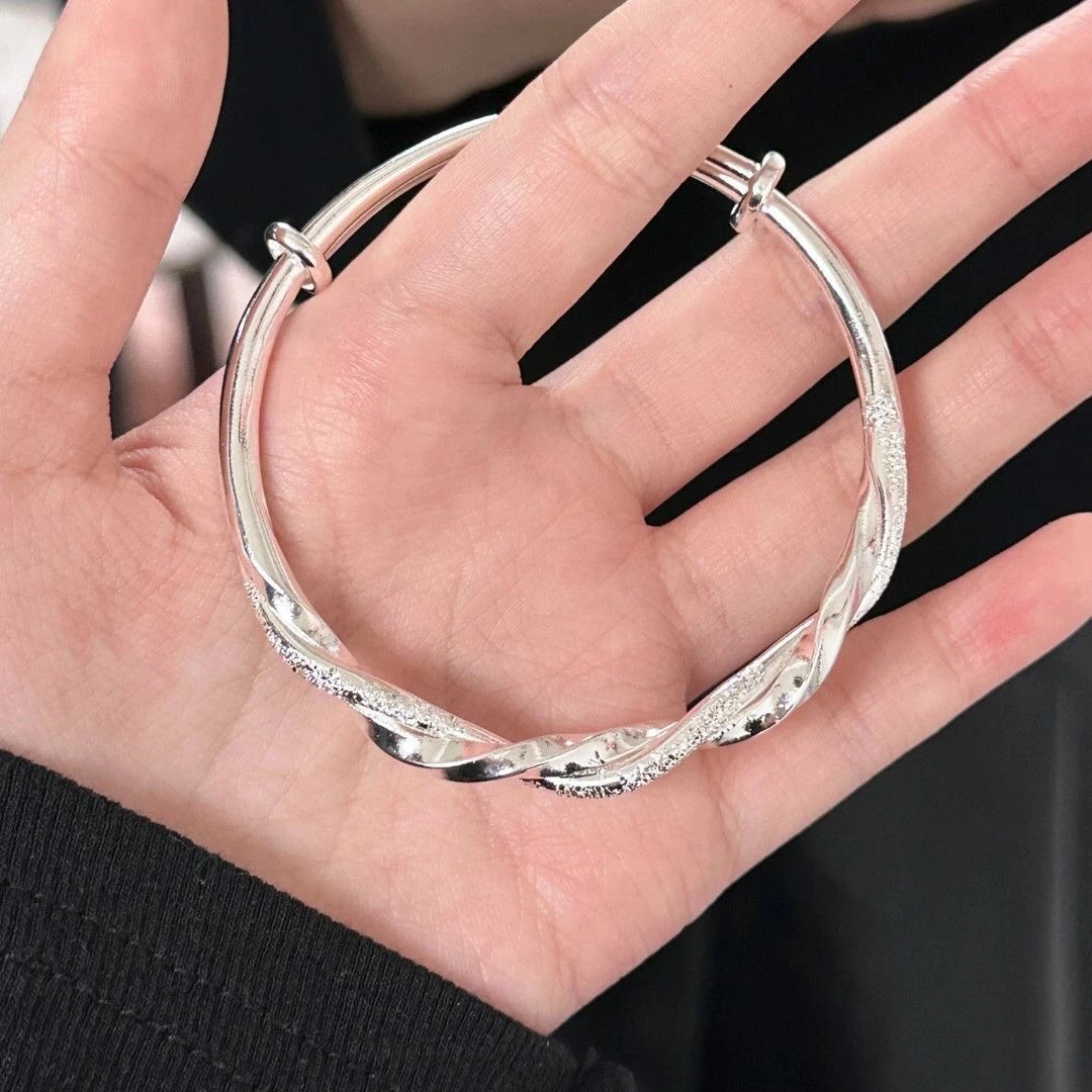 足银莫比乌斯推拉手镯