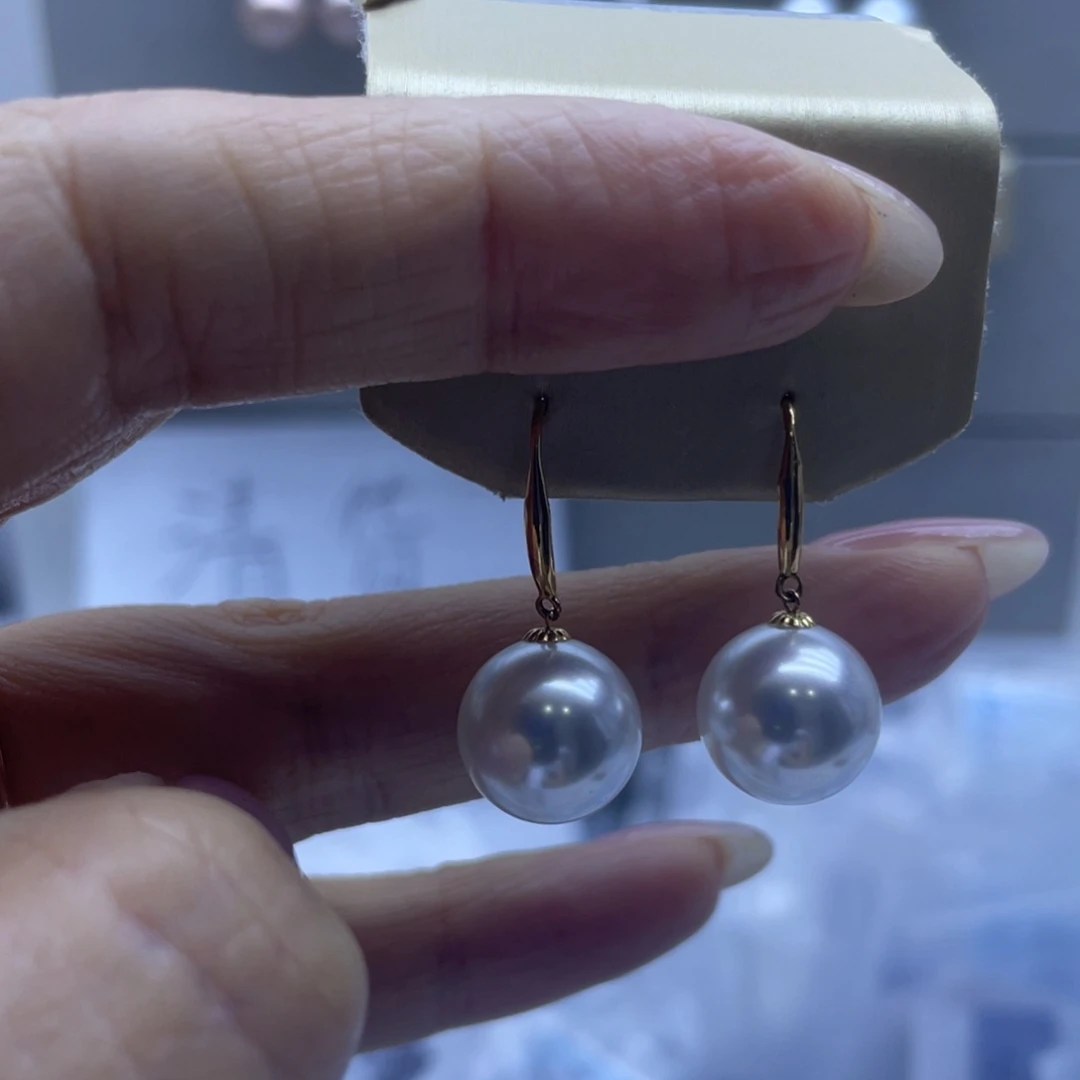 淡水珍珠耳饰18K金镶嵌