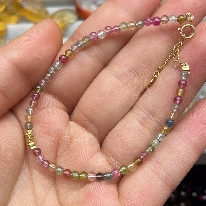 碧玺手链银S925镶嵌定制