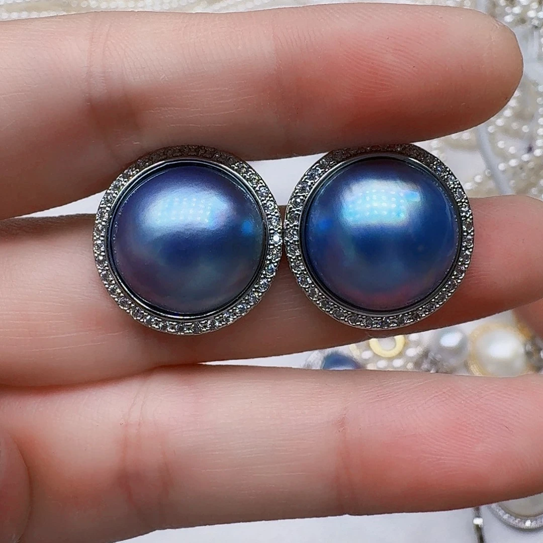 耳饰未镶嵌拼合珍珠（马贝珠）