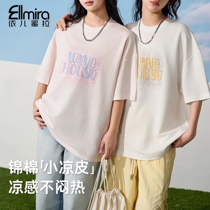 【特价捡漏】9061女童短袖t恤大版T夏季上衣宽松圆领2025新款洋气