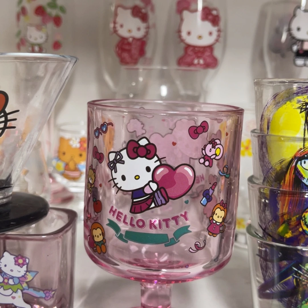 水晶玻璃吸管款粉矮脚