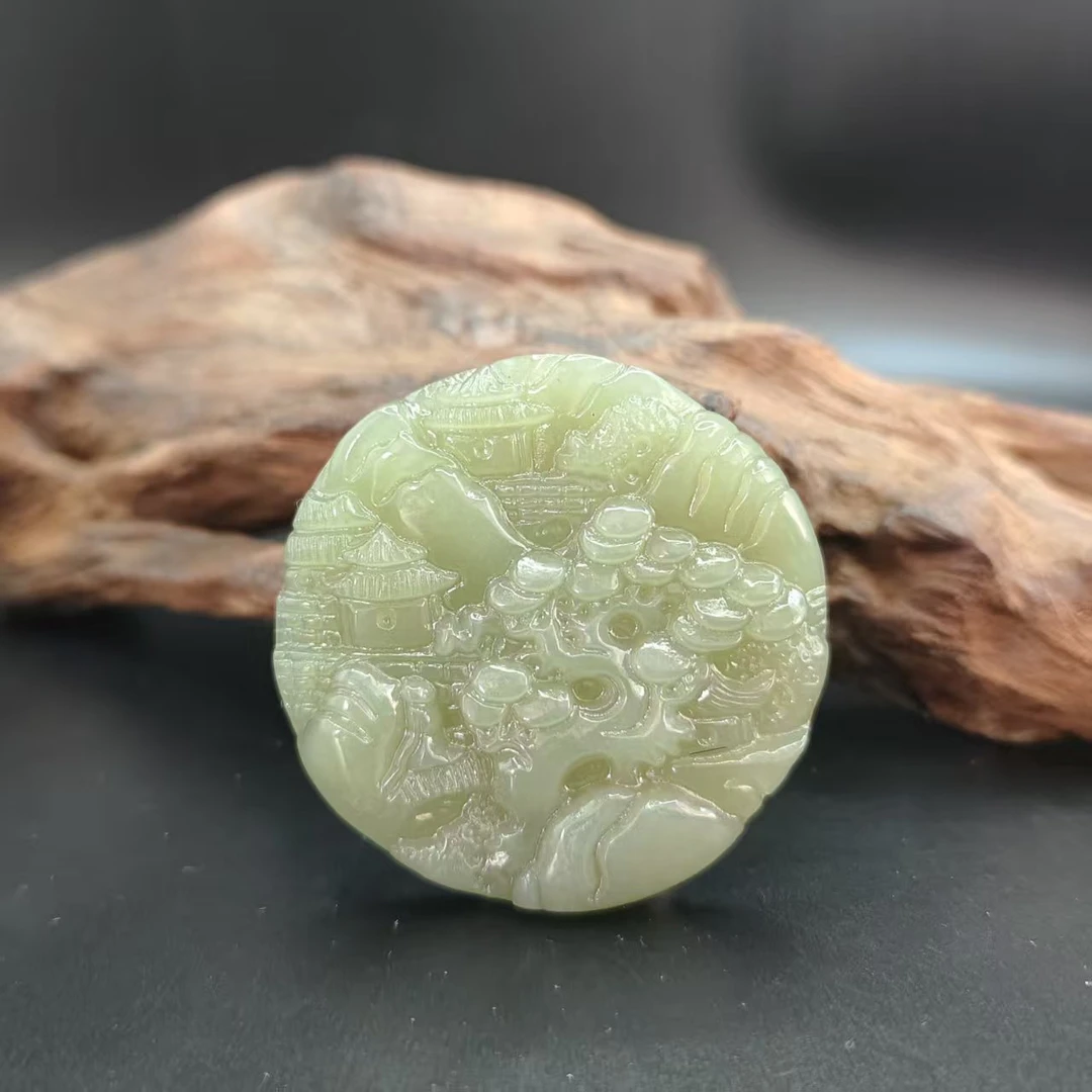 Z和田玉山水吊坠0278