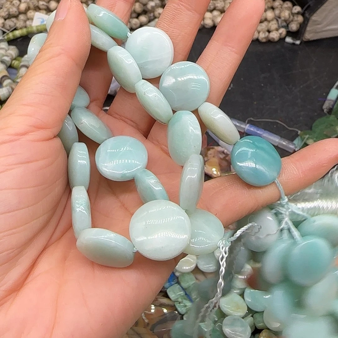 玛瑙/玉髓合金珠宝半成品亚马逊16mm一条圆饼