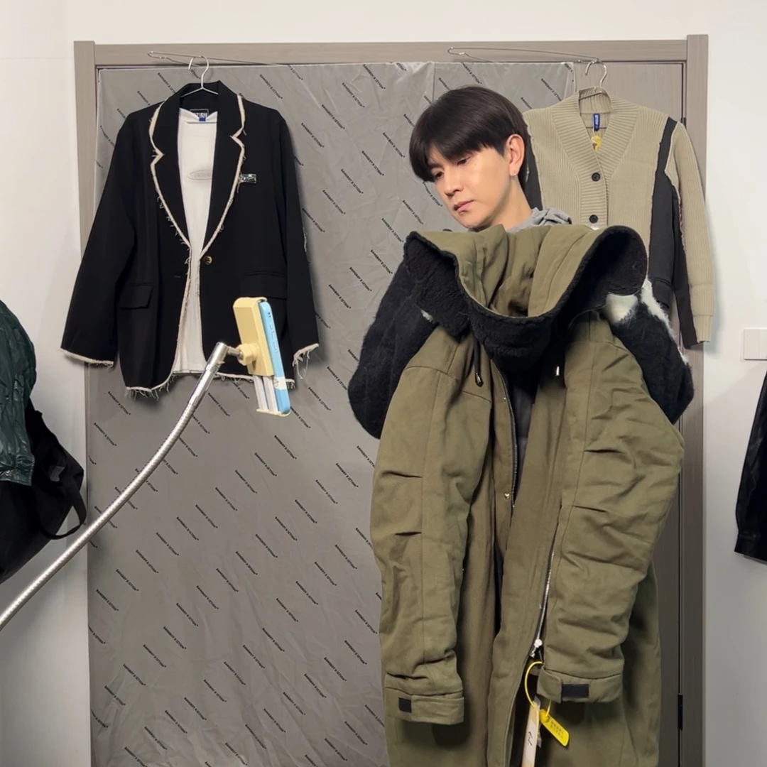 潮流时尚绿色大衣l码