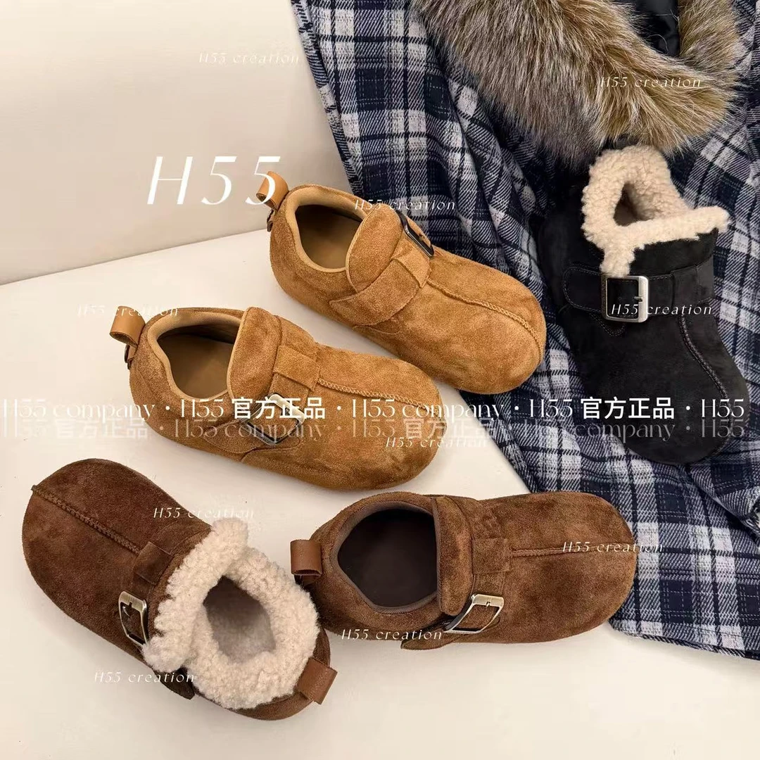 H55女鞋【单&棉】琥珀泡泡糖｜头层牛皮｜Q版博肯鞋5cm25-3072【HW】