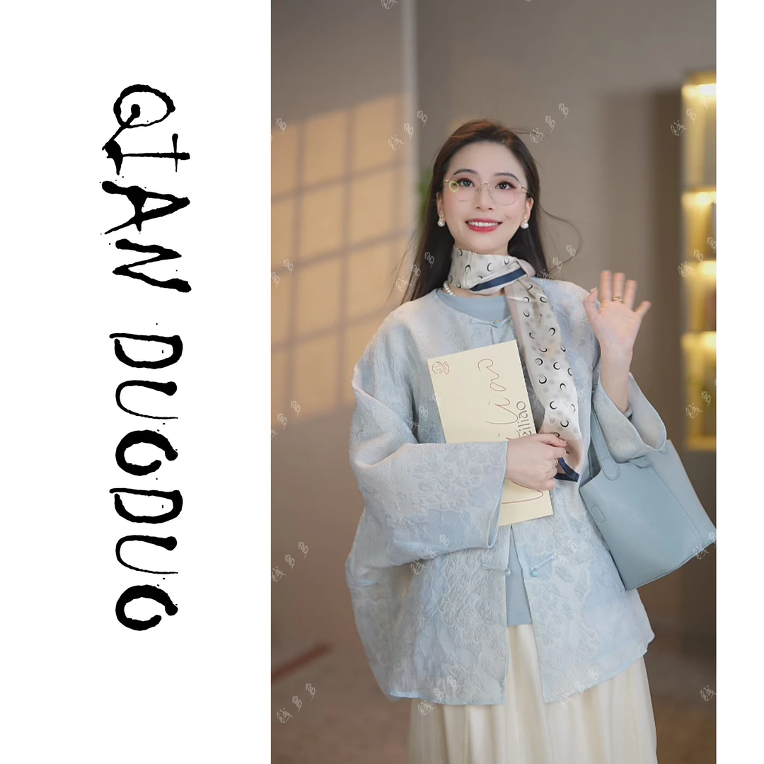 锦丝院【星月】桑蚕丝冠乐绉织金欧根段设计师时尚上衣WTX67181362
