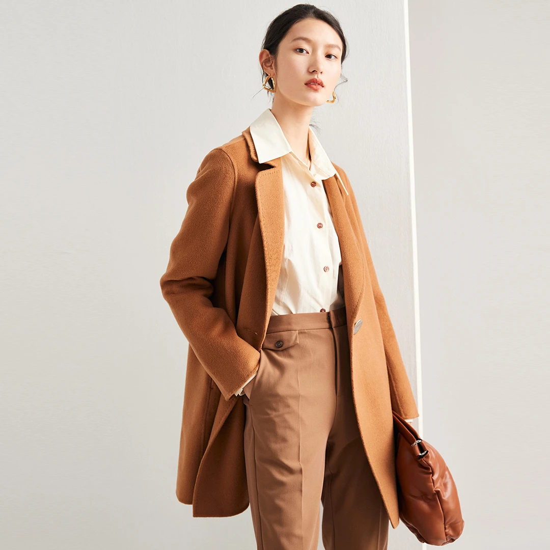 PALUOPO/帕罗秋冬翻领山羊绒大衣外套ET21032D-B