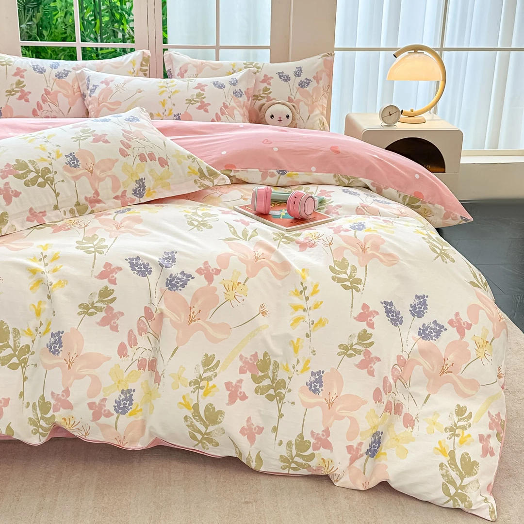 新疆棉全棉四件套 100%纯棉印花床笠4件套宿舍床单被套三件套亲肤