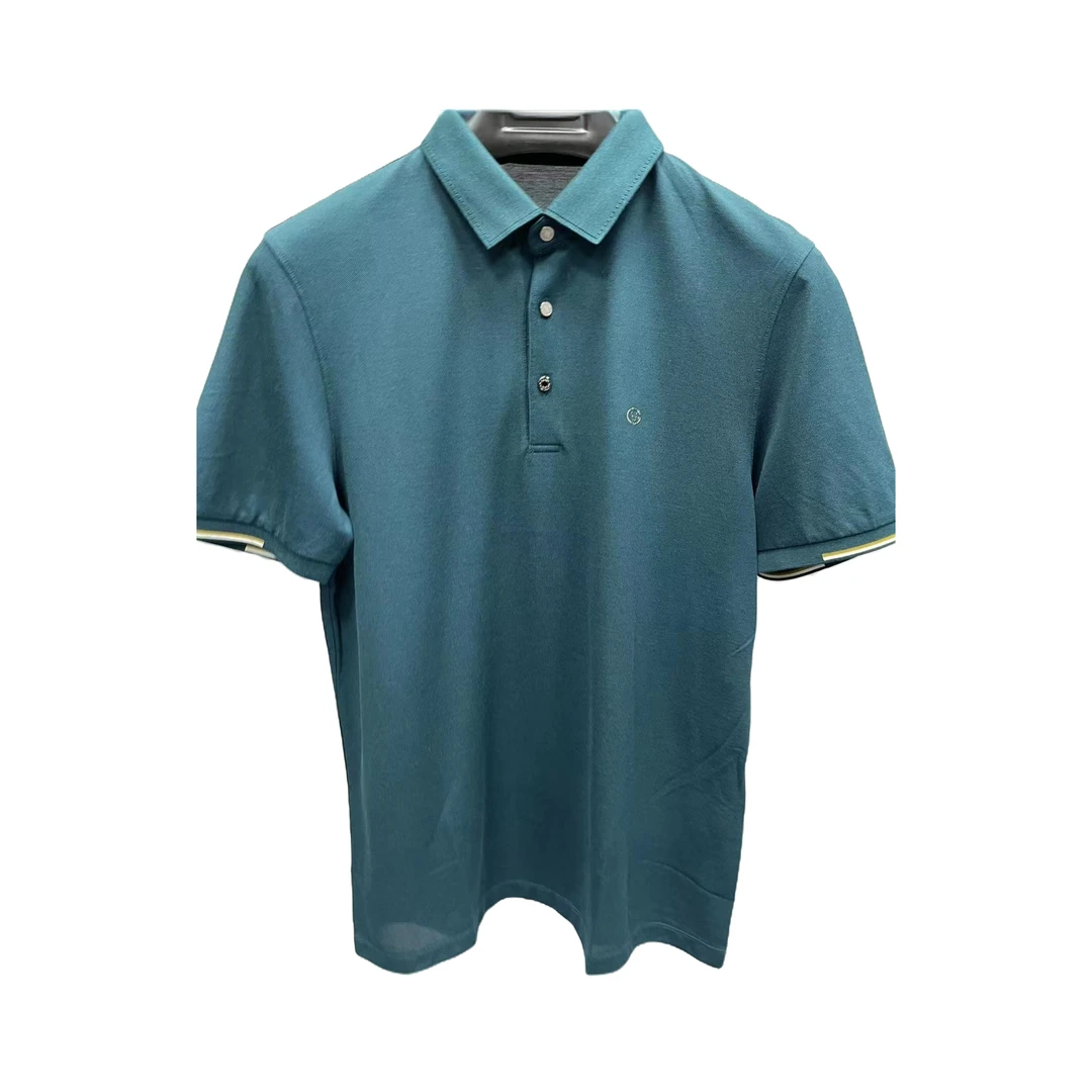 夏季男士棉加桑蚕丝休闲商务短袖polo衫