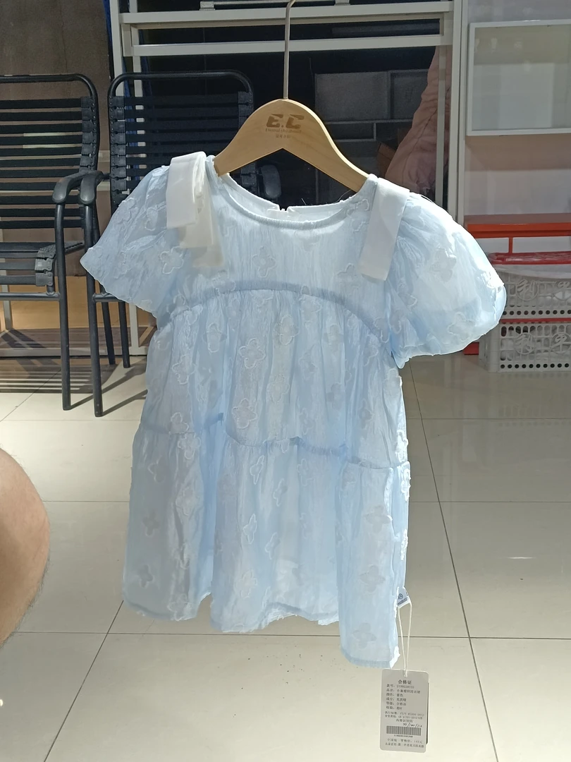 公主风民族风夏季公主裙女连衣裙夏装纱裙裙子蓝色