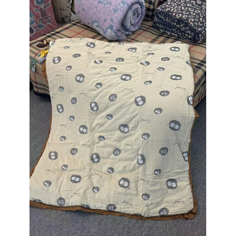 【小煤球】120*150cm全棉双层纱大豆被