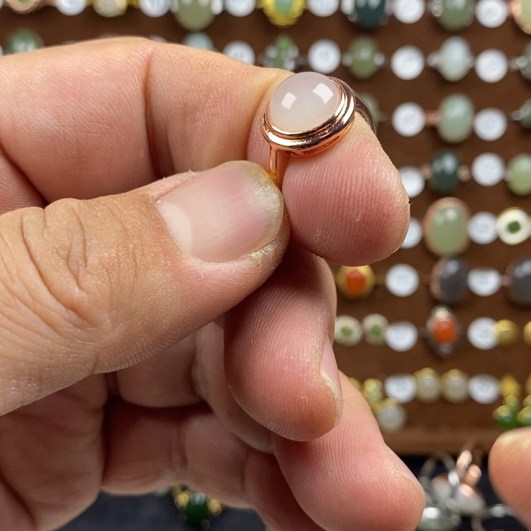 和田玉（白玉）戒指合金