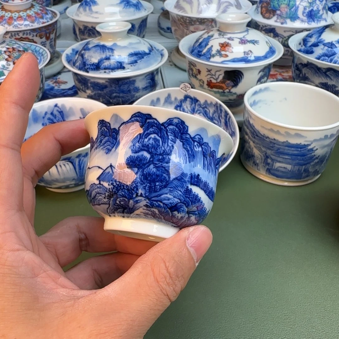 纯手工纯手绘茶具石头296