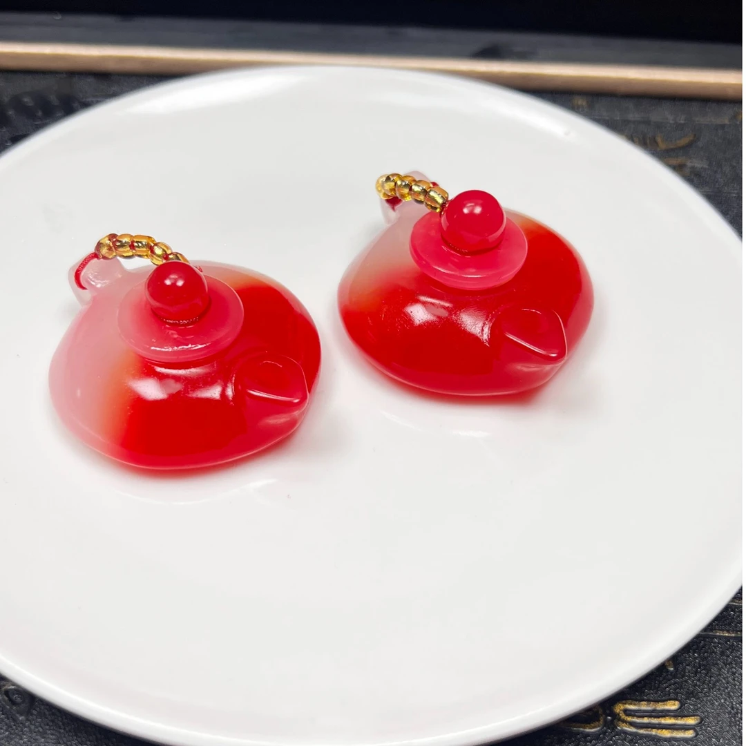 戈壁五彩石小摆件把玩小壶家居装饰（52mmｘ45mm）上图是单个的价格