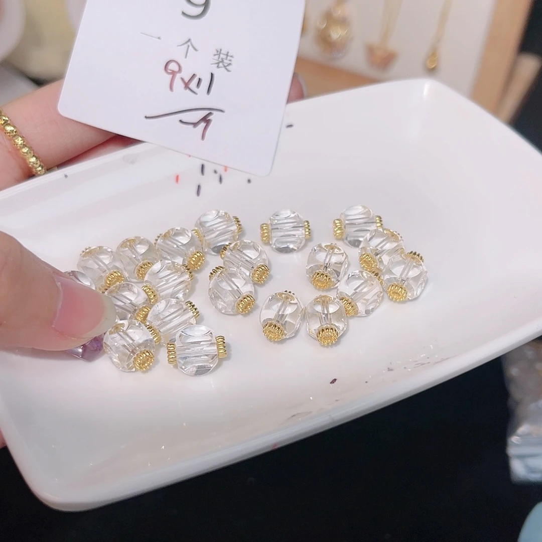 水晶珠宝半成品银S925镀金镶嵌9