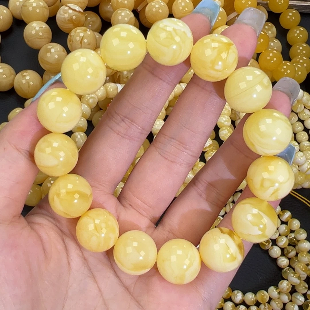 琥珀未镶嵌手链30.7白蜡