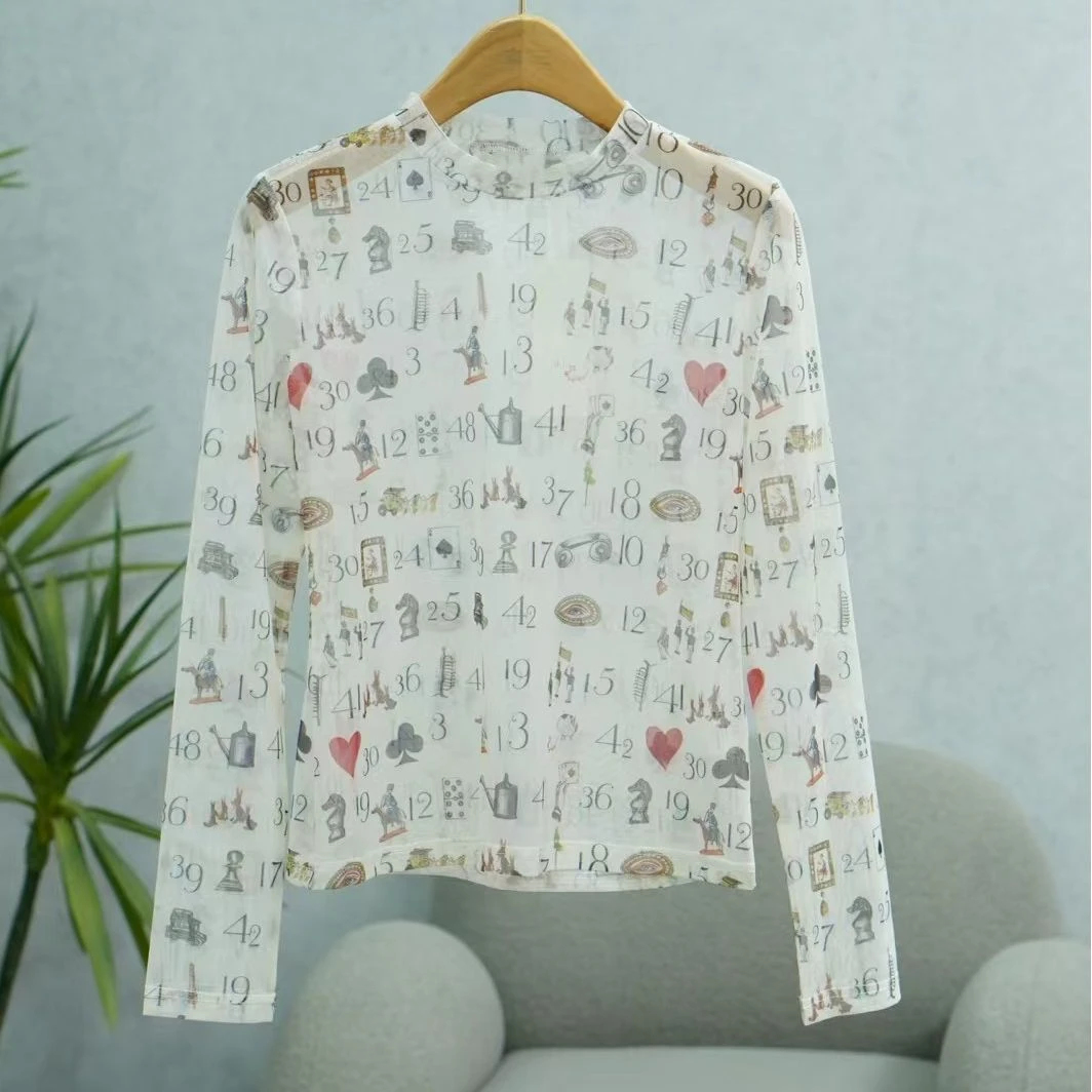 枺系列   WZ1118   女装时尚撤柜印花上衣雪纺罩衫花布1531008