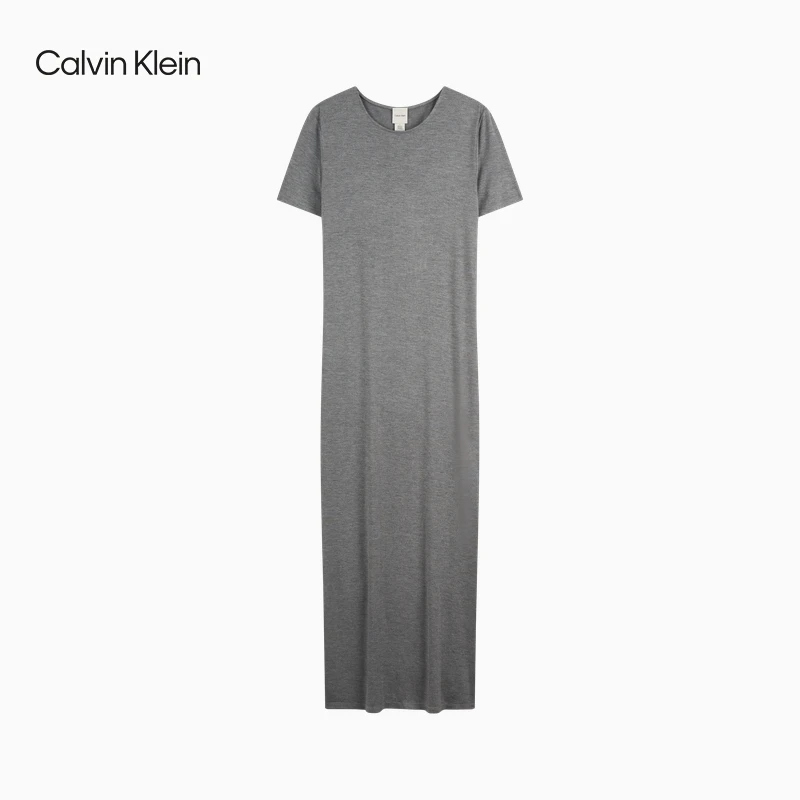 CK Jeans25春夏女休闲通勤开叉圆领T恤针织长裙连衣裙44B272G