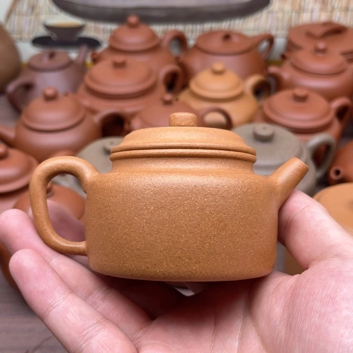 紫砂茶壶长****胶宜兴紫砂壶原矿黄金段德钟150毫升瑕疵
