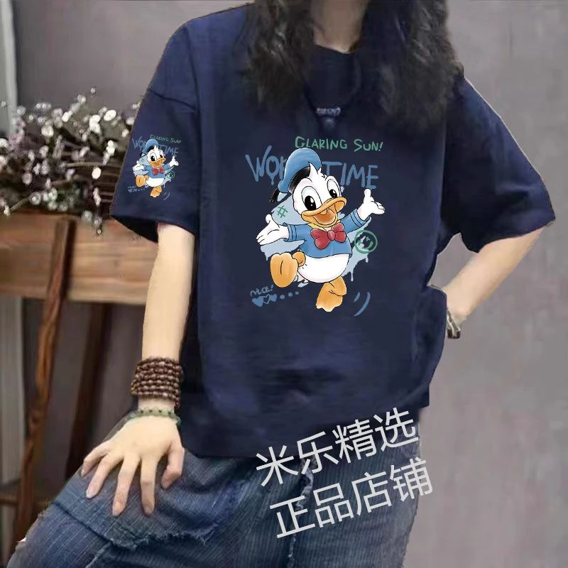 100%纯棉短袖T恤女胖mm遮肚韩版宽松夏季新款半袖显瘦薄款上衣潮