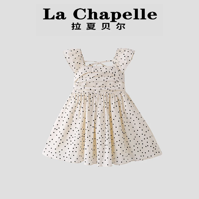 La Chapelle【拉夏贝尔】时尚夏季韩版波点小飞袖连衣裙LD1439