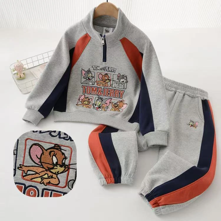 【2025秋冬季TM1001】儿童春秋洋气男女童时尚卫衣长袖针织休闲套装