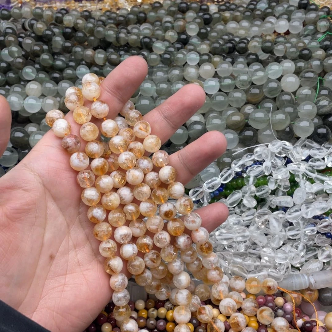 玛瑙/玉髓珠宝半成品未镶嵌一条装10mm蜂蜜奶盖