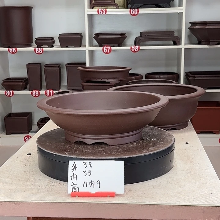 紫砂花盆下线圆大