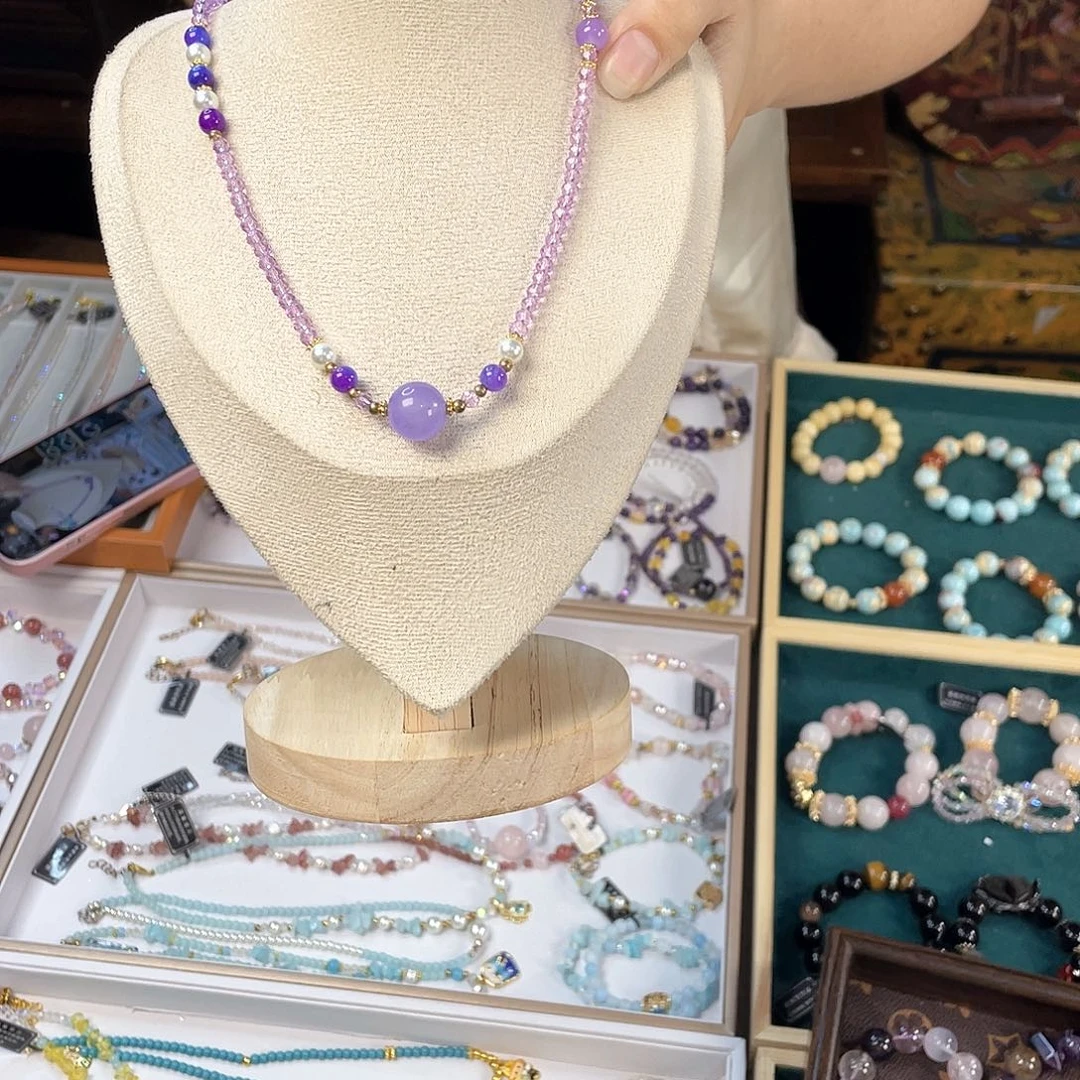 水晶手链银S925镀金镶嵌