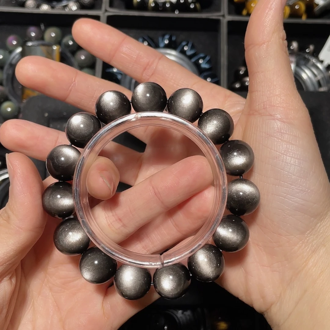 *****黑曜岩未镶嵌手链