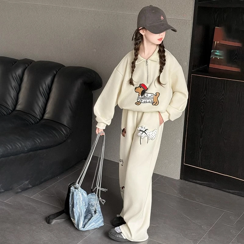 运动套装2025新款童装儿童衣服炸街女孩洋气时髦春装卫衣两件套