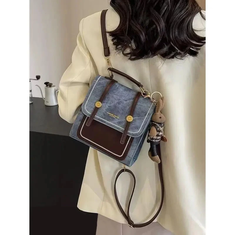 【阿芳专属】高级感双肩包女2024新款时尚手提斜挎包大学生短途旅行