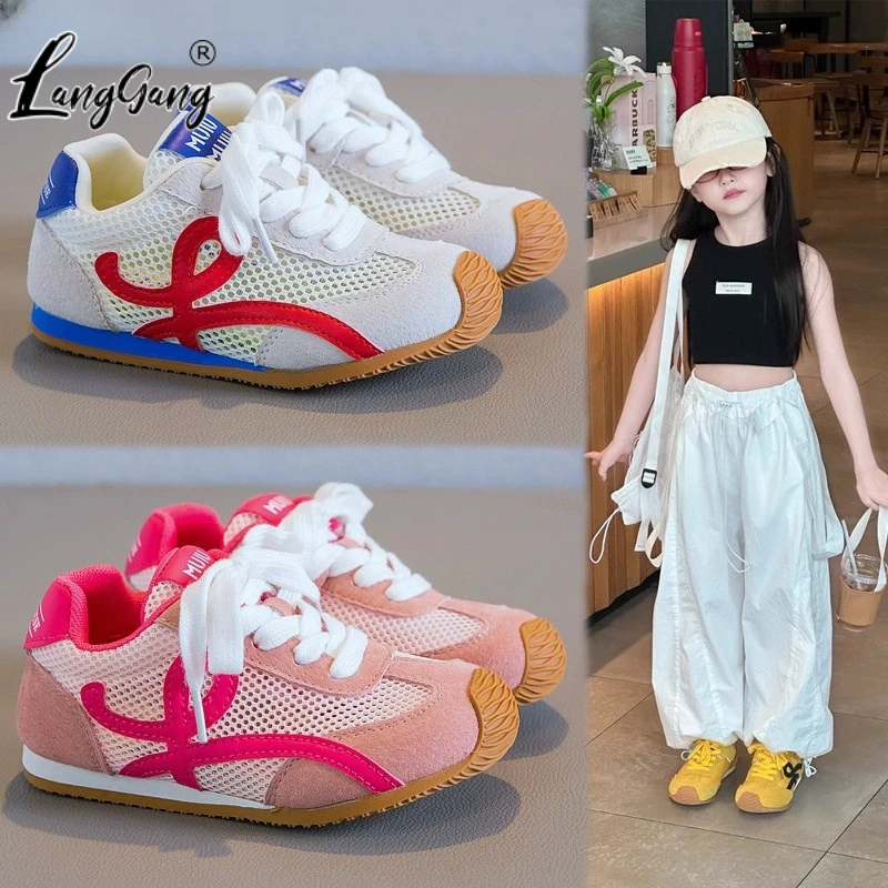 儿童德训鞋女童鞋子2025春夏春夏季新款单网透气男童运动鞋单鞋